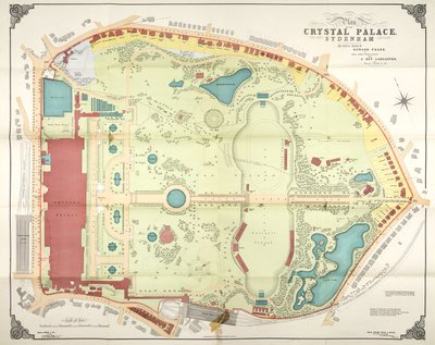 Plan du Crystal Palace et des jardins, Sydenham - Unbekannt