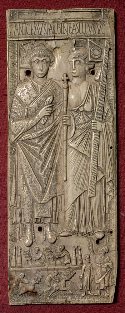 Plaque représentant Basiliscus, Empereur d