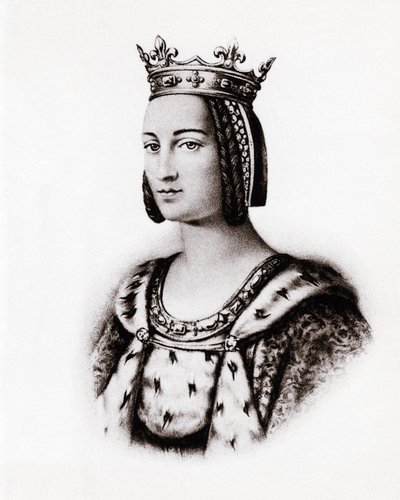 Portrait de Charlotte de Savoie (1445-1483) Reine de France, gravure - Unbekannter Künstler