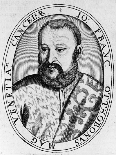 Portrait de Francesco Ottoboni (XVIe siècle), Grand Chancelier de Venise, gravure - William M. Timlin