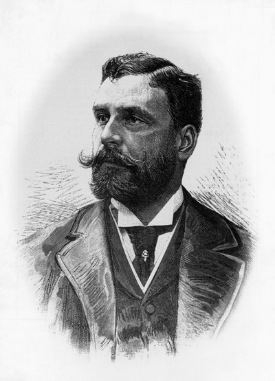 Portrait de Gerolamo Rovetta (1851-1910), écrivain et dramaturge italien, gravure - William M. Timlin