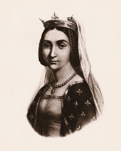 Portrait de Jeanne de France ou Valois (1464-1505) Reine de France. Gravure - Unbekannter Künstler