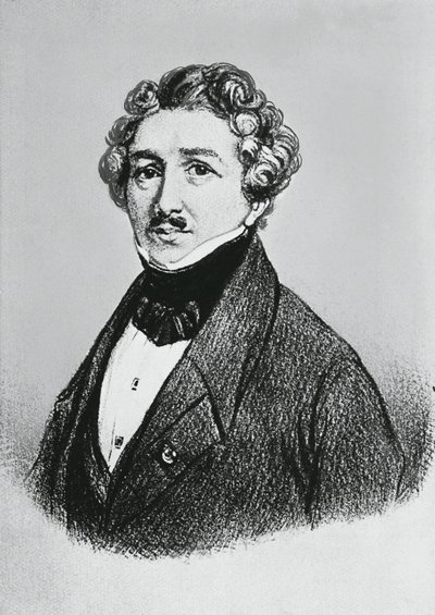 Portrait de Louis-Jacques-Mandé Daguerre (1787-1851), artiste, physicien et chimiste français, reconnu pour son invention du procédé de daguerréotype - William M. Timlin
