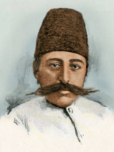 Portrait de Mozaffar ad-din (1853-1907), Shah d