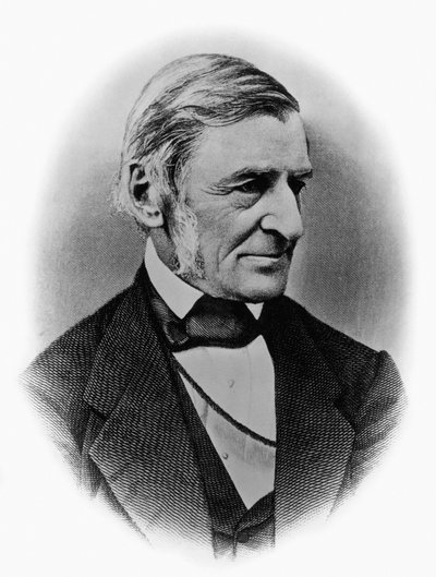 Portrait de Ralph Waldo Emerson (1803-1882), philosophe, poète, écrivain et essayiste américain, et l