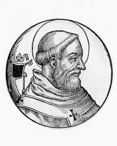 Portrait de Saint Léon II (mort en 683), 80e pape de l