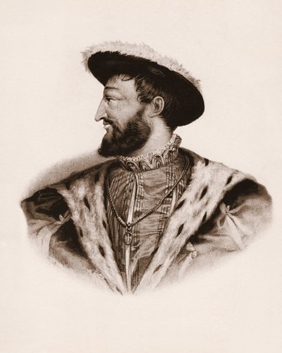 Portrait du roi de France François Ier (1494-1547) Gravure du 19ème siècle - Unbekannter Künstler