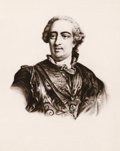 Portrait du Roi de France Louis XV (1710-1774) Gravure du 19ème siècle - Unbekannter Künstler