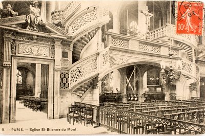 Carte postale/Église Saint-Étienne-du-Mont, le jubé/Paris/Seine/Île-de-France/France - William M. Timlin