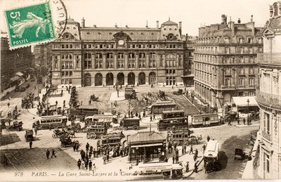 Carte postale/Gare Saint-Lazare/Paris/Seine/Île-de-France/France - William M. Timlin