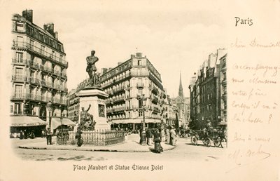 Place Maubert, Statue Étienne Dolet, Paris, Seine, Île-de-France, France - William M. Timlin