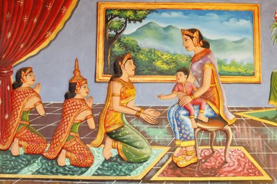 Vie du Bouddha. La mère du Bouddha le présente à son gardien - Unbekannt