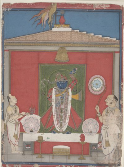 Prêtre adorant une image de Shri Nathaji, milieu du 19e siècle - Unbekannter Künstler