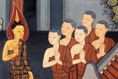 Prince Rama. Détail de la fresque sur les murs intérieurs du Vihara de l