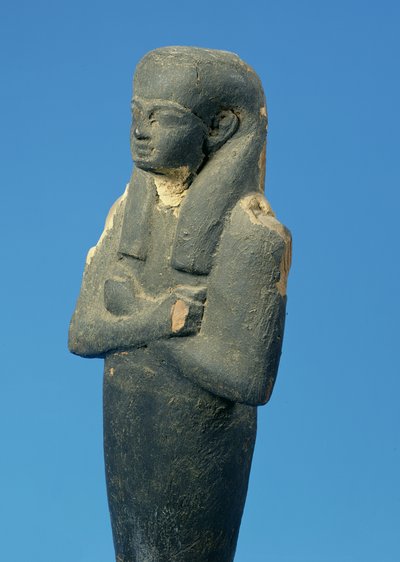 Figure de Ptah-Sokar-Osiris avec perruque tripartite et bras croisés, égyptienne, 21e-22e dynastie, c.900 av. J.-C. (détail) - Unbekannt