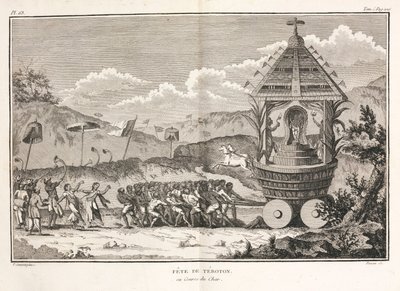Tirant un chariot portant une idole hindoue, Inde - Unbekannt