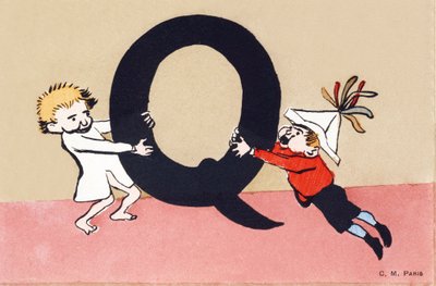 Q comme querelle - Alphabet enfants. C. M. éditeur, Paris. Cartes postales peintes à la main, affranchies en 1904. Dimensions : 14 x 9 cm - Unbekannt