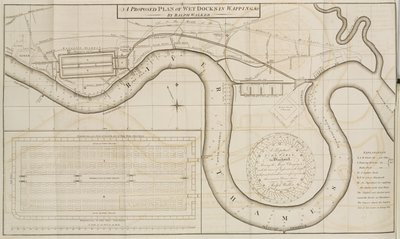 Plan proposé par Ralph Walker des docks humides à Wapping, Londres - Unbekannt