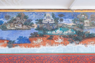 Fresques du Reamker ornant les murs du complexe du palais royal à Phnom Penh, Cambodge - Unbekannter Künstler