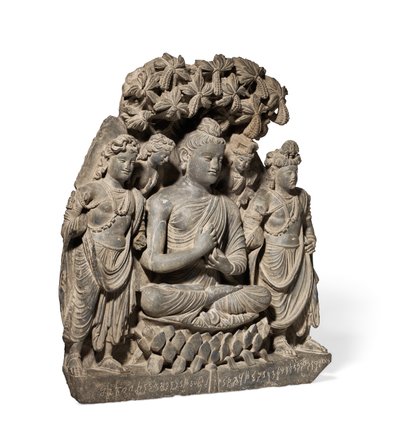 Triade en relief de Bouddha Shakyamuni avec Bodhisattvas, 3e-4e siècle - Unbekannter Künstler