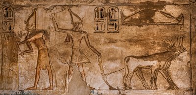 Relief avec scènes de feu sur le mur nord-est de la salle 26, Medinet Habu, temple funéraire de Ramsès III, Louxor, Thèbes-Ouest, Égypte, Afrique (photo) - Unbekannter Künstler