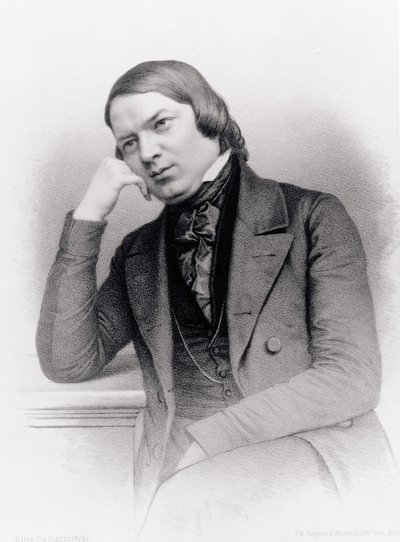 Robert Alexander Schumann (1810-56), compositeur allemand, gravé par Isaac Wilhelm Tegner (1815-93) et Johann Adolf Kittendorff (1820-1902), d