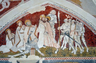 Art roman : Épisode de la vie du Christ (fresque). - Unbekannter Künstler