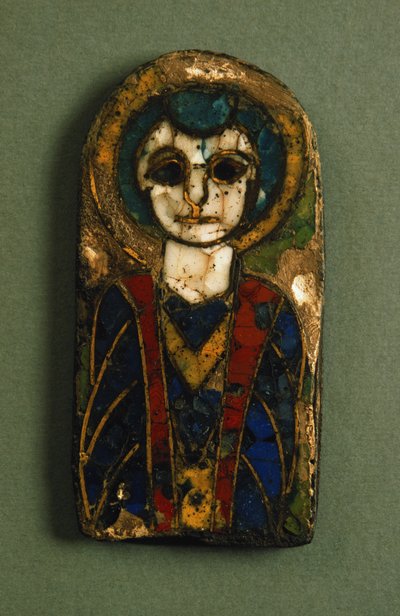 Plaque arrondie, représentant le Christ ou un saint, fin du 9ème siècle (émail) - Unbekannt