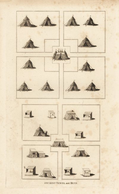 Campement royal, époque du roi Henri VIII, montrant les quartiers royaux, le marché, les huttes des commerçants, des bouchers, etc. - Unbekannt