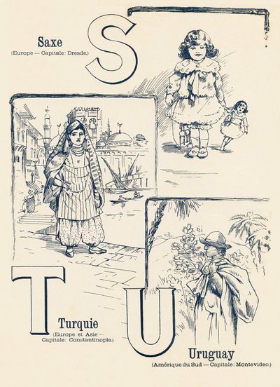S T U : Saxe, Turquie, Uruguay - ABC des deux mondes. Émile Guérin, éditeur, Paris, vers 1900 - Unbekannt