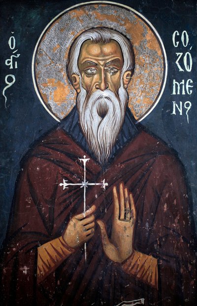 Saint Sozomène, fresque byzantine du 14e siècle, narthex, mur est, église de la Vierge Phorbiotissa, Asinou, site UNESCO, région de Troodos, Chypre - Unbekannt
