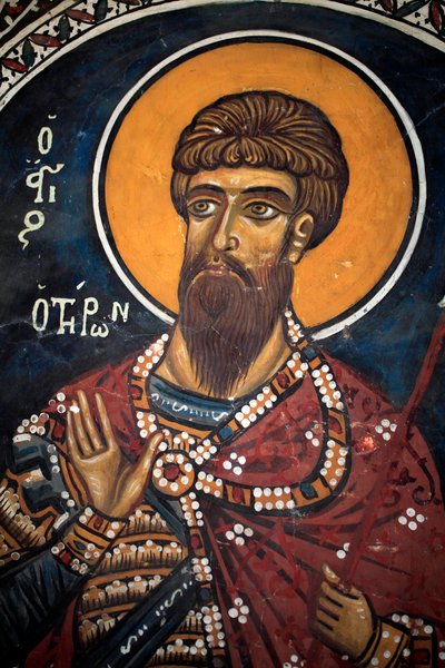 Saint Théodore Tiron, fresque byzantine du 14e siècle (1332), église Phorbiotissa, Asinou, Chypre - Unbekannt