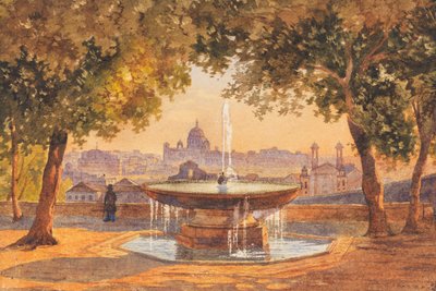 Salomon Corrodi Vue sur Rome depuis la fontaine de la Villa Médicis - Unbekannter Künstler