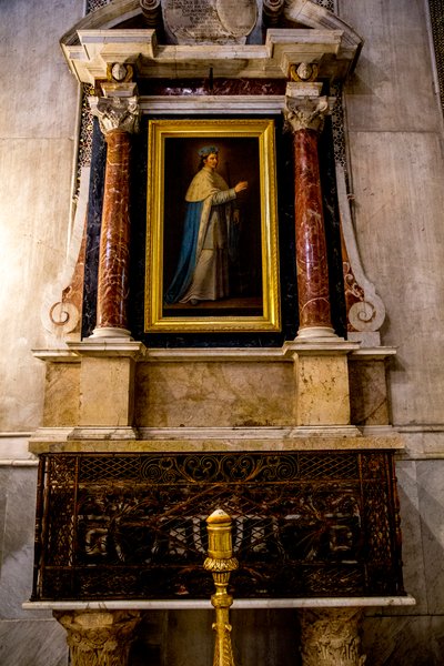 Cathédrale Santa Maria Nuova, Monreale, Sicile, Italie. Autel de Saint Louis. Peinture de Saint Louis par Giaconia - Unbekannt