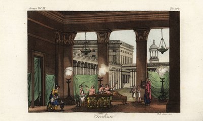 Scène dans un triclinion, salle à manger formelle, Grèce antique - Unbekannt