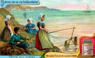 Scènes de la vie hollandaise : pêche au crabe - Unbekannter Künstler