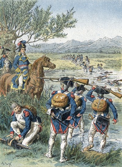 Deuxième bataille de Zurich, traversée de la Limmat (1799) - Unbekannter Künstler