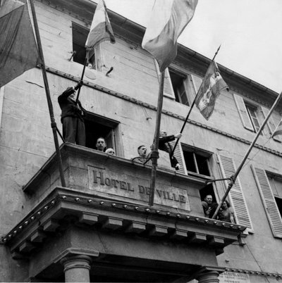 Seconde Guerre mondiale (1939-1945) : Cherbourg (Manche) France 20 août 1944 : Lors de sa visite, le général De Gaulle (président du Comité de Libération Nationale) s
