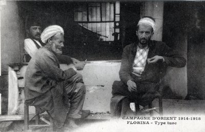 Serbie, Florina : hommes turcs - Carte postale 1914-1918 - William M. Timlin