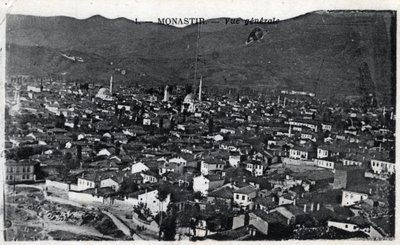 Serbie, Monastir : vue générale de la ville, Monastir est désormais appelée Bitola et est située en Macédoine - Carte postale 1914-1918 - William M. Timlin