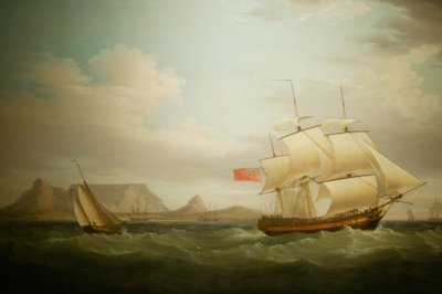 Navire devant Le Cap en Afrique du Sud. Peinture. Musée national de la culture, Pretoria, Afrique du Sud - Unbekannter Künstler
