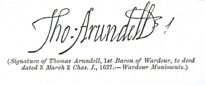 Signature de Thomas Arundell - Unbekannt