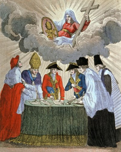 Signature du Concordat entre Napoléon et le pape Pie VII (1801), 19e siècle - Unbekannter Künstler
