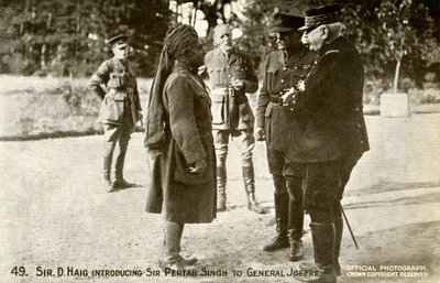 Sir Douglad Haig présentant Pertab Singh à Joffre - Unbekannter Künstler