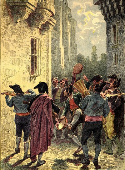 Sérénade espagnole. Gravure dans « Les Peuples de la Terre » 1890 - Unbekannter Künstler