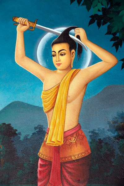 Monastère bouddhiste de Srahchork. Peinture représentant l