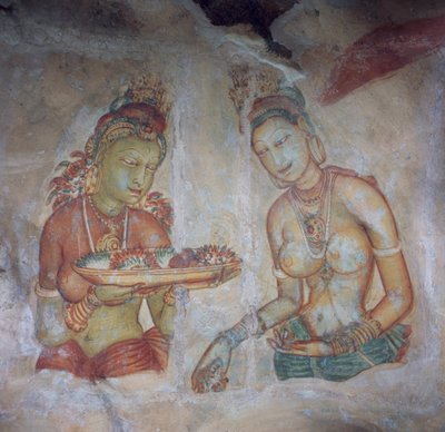 Sri Lanka, fresques de la forteresse rocheuse datant du Ve siècle, Sigiriya (Liste du patrimoine mondial de l