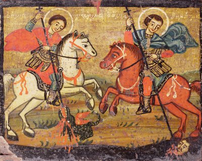 Saint Georges et Saint Démétrios, grec (provincial) - Unbekannter Künstler