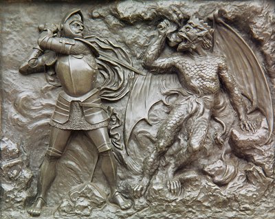 Saint Georges combattant le dragon (bronze) - Unbekannt