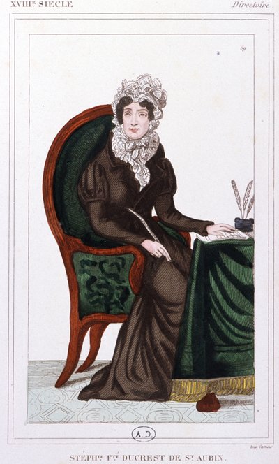 Stéphanie Ducrest de Saint-Aubin comtesse de Genlis, vers 1810 (gravure) - Unbekannter Künstler